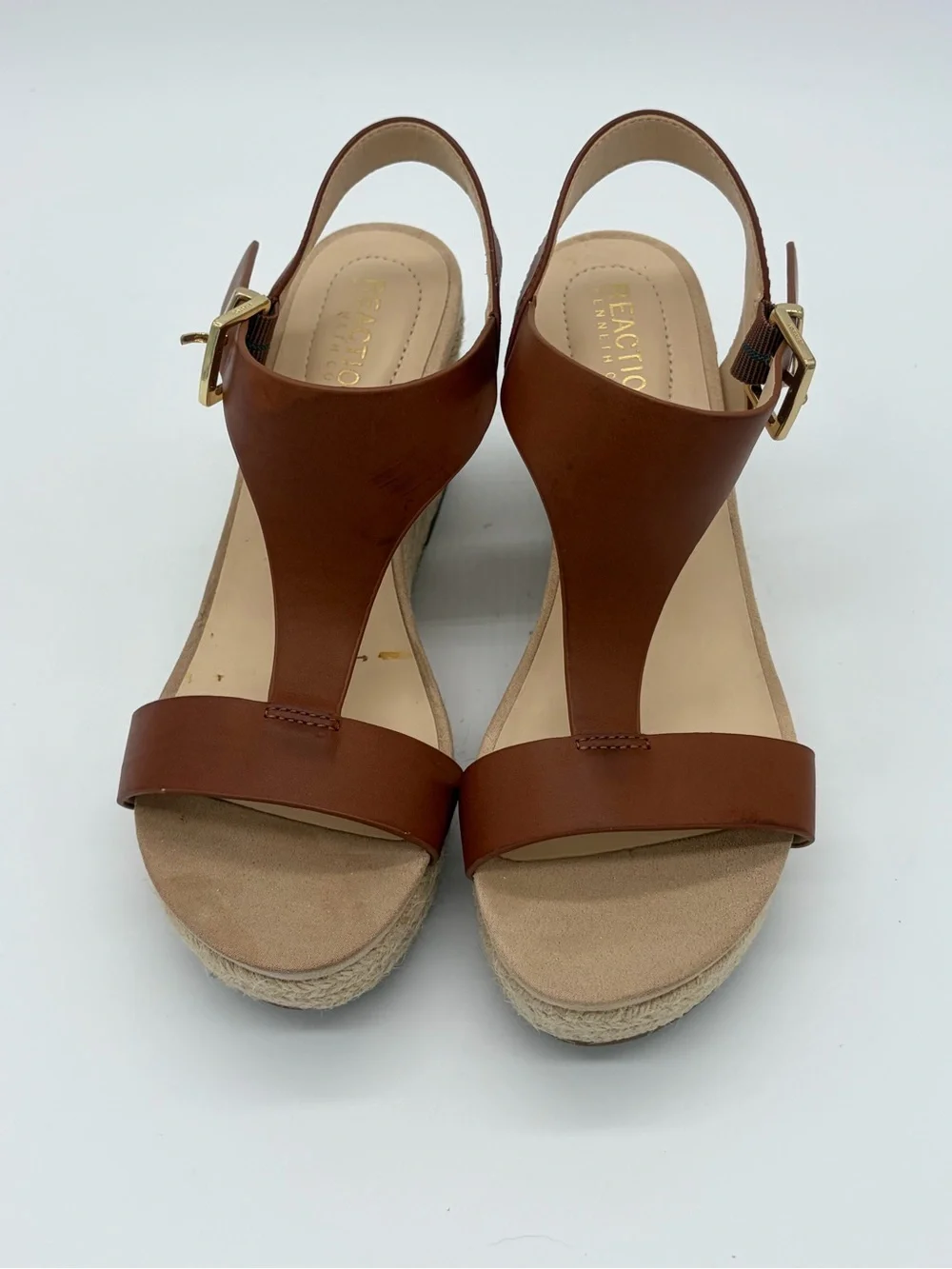 Kenneth Cole Reaction Tan Brown Wedge Sandals